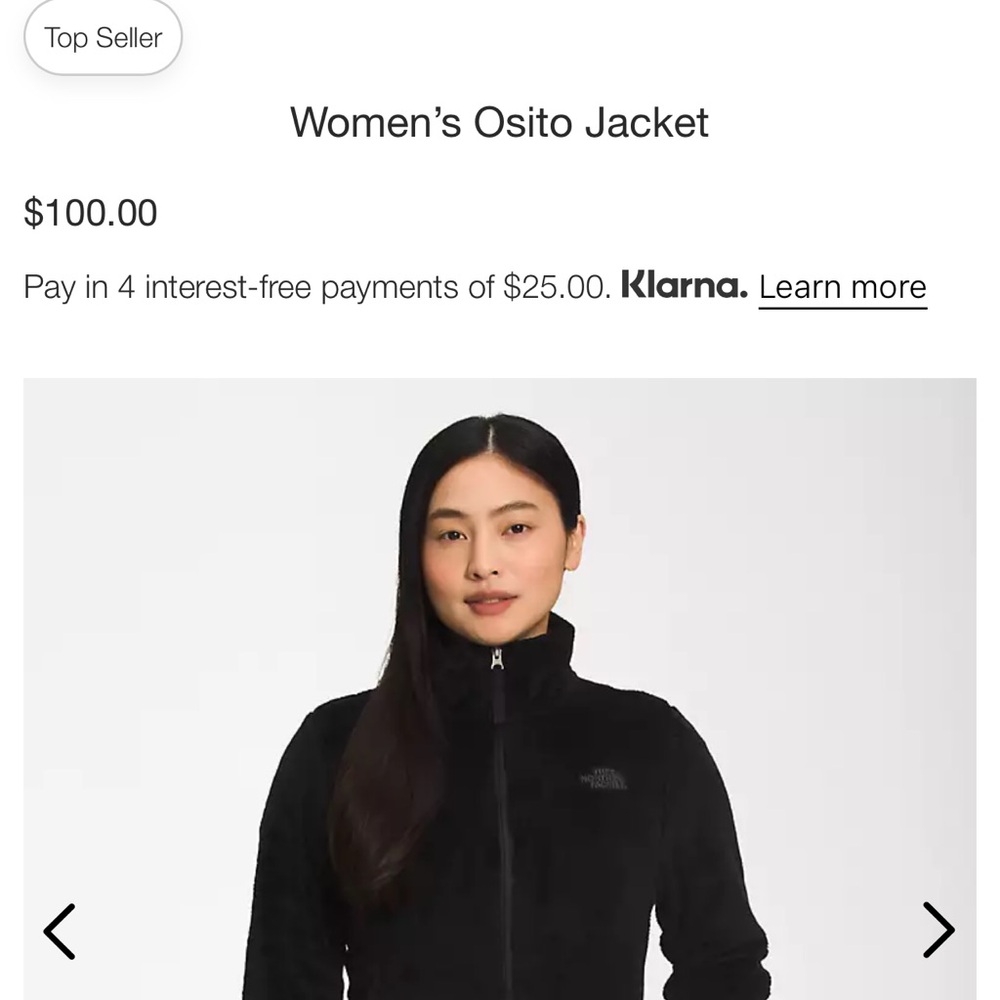North face black women’s xs jacket